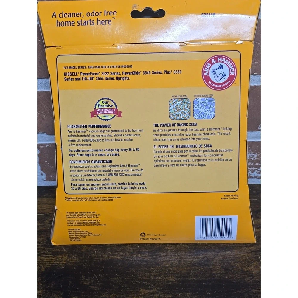 Bissell 7 Arm & Hammer Pet Fresh Odor Eliminating Vacuum Bags 3 pack NEW‎